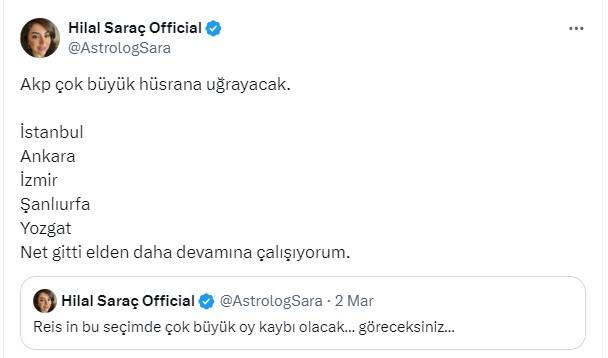 Ünlü Astrolog Hilal Saraç Cumhur'un kaybedeceği 5 ili açıkladı 7